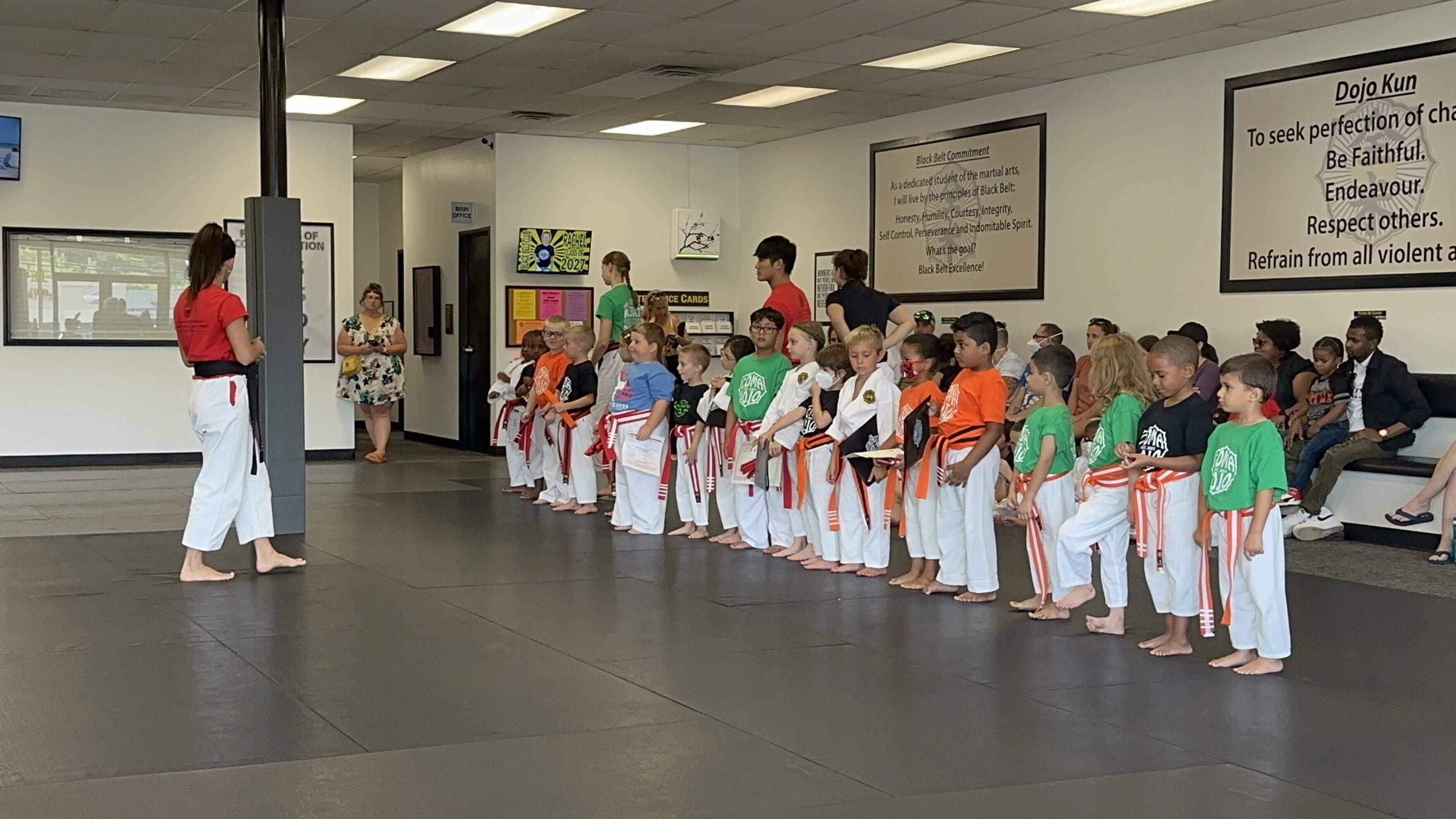 Class ending with new belts and certificates